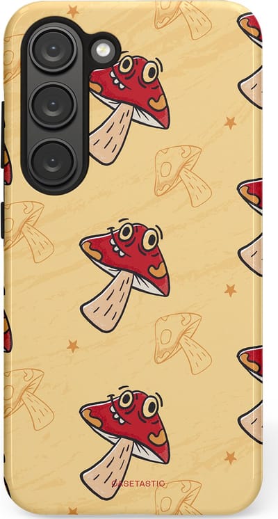 Casetastic Hoesje Geschikt voor Samsung S23 - Stijlvolle Beschermende Duo-layer Case - Vrolijke Paddestoel