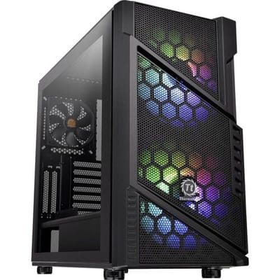 Thermaltake Commander C31 TG Midi-tower PC-behuizing, Gaming-behuizing Zwart 2 voorgeïnstalleerde LED-ventilators, 1 voorgeïnstalleerde ventilator,...