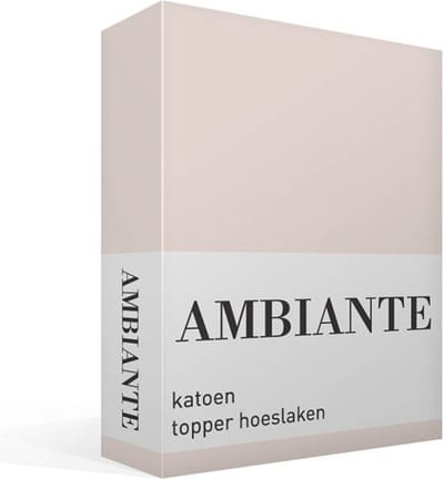 Ambiante Cotton Uni topper hoeslaken - Eenpersoons - Sand