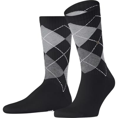 Burlington Rib Court eenkleurig katoen sokken heren zwart - maat 40-46