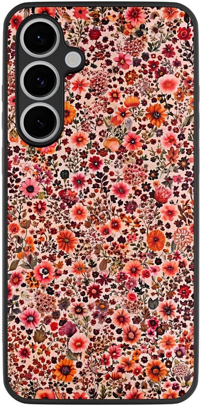 Hoesje geschikt voor Samsung Galaxy S24 FE - Vintage floral - TPU Hard Case Backcover - Roze - Mooie Telefoonhoesjes