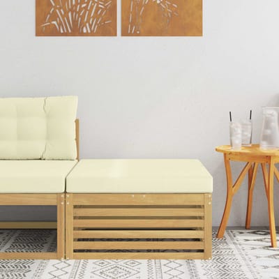 vidaXL - Buiten - Voetenbank - Massief - Acacia - Hout - Wit