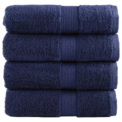vidaXL - Premium - washandjes - SOLUND - 4 - stuks - marineblauw - 30x30 - cm - 600 - g/m²