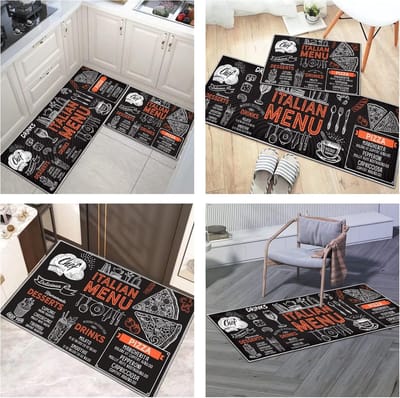 Famanu – Keukenmatsets - antislip - duurzaam keukentapijttapijt - 2 stuks wasbare keukenmatten loper tapijten voor keuken - wasruimte - slaapkamer (A - 43 x 150 cm (loper))