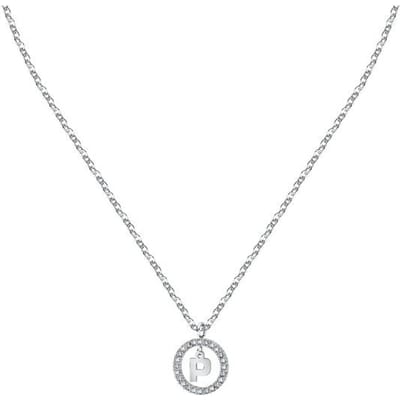 La Petite Story Letter P Stalen Ketting Met Heldere Kristallen LPS10ASF21 Voor Vrouwen white