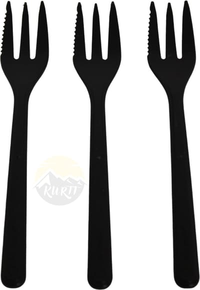 KURTT 50 stuks, Snackvork, Gebaksvorkjes met snijrand 13 cm, Hard plastic, Herbruikbaar, Vaatwasserbestendig, Bestekset, Vorken, Snacks