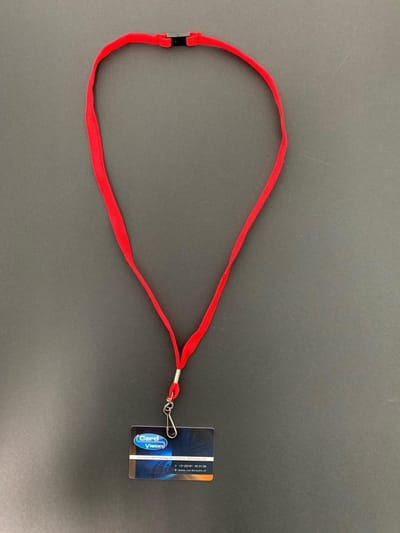 Keycord met Metalen J clip Rood