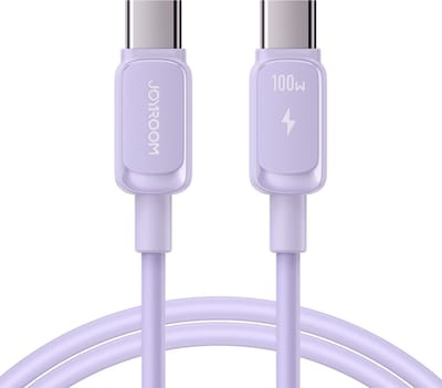 Joyroom - USB C naar USB C Kabel - 100W - 1.2 Meter - Snellader - Paars