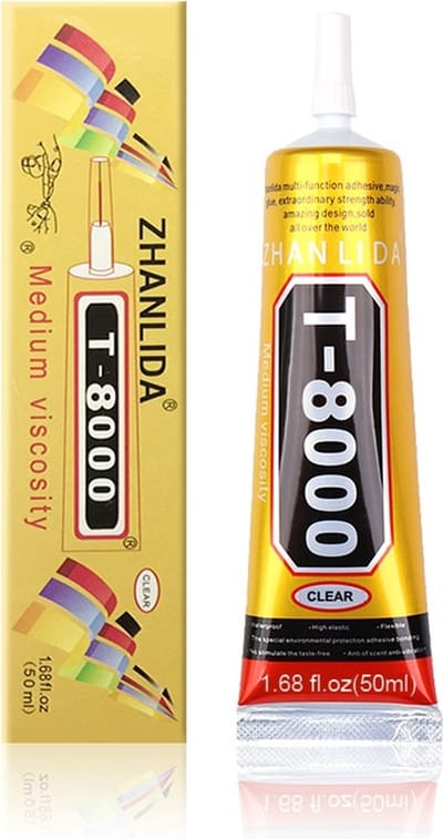 Viewr T-8000 Lijm 50 ML Transparante lijm voor smartphones, tablets, sieraden en veel meer - Industriele Lijm Transparant incl. Precisietip
