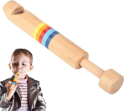 Houten fluit - Muziek speelgoed - Muziek maken - Ademcontrole training - 17 cm - Houtkleur