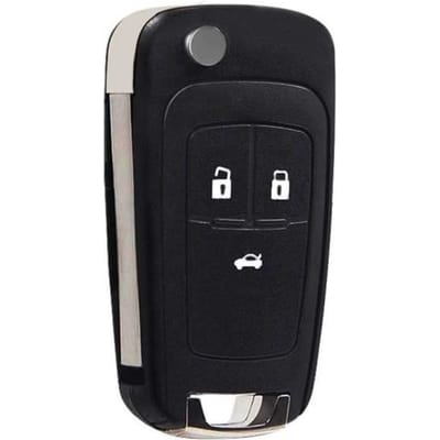 OcioDual 3-knops Klapbare Sleutelhoes Compatibel met Opel Astra Insignia Zafira gray