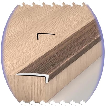 Traprandbescherming L-vorm - Trapneusprofiel Houtnerf - Veiligheid Verhoging - Op Maat Te Snijden - 20x5 mm - Houtkleur