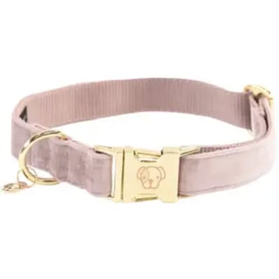 Kentucky Dogwear - Velvet Hondenhalsband - Lichtroze - Maat XXS - 18-26cm - Hondenriem