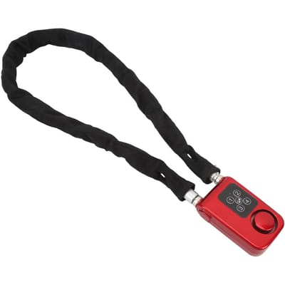 Fietsketting Alarm Slot met Afstandsbediening en 4-Cijferige Combinatie Voertuig Zoeken Anti-Diefstal Sleutelloze Fiets black