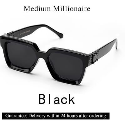 Ruiao Retro Zwart Miljonair Shades Luxe Zonnebril 2024 Voor Heren Designer Beroemd Merk Vierkant Zonnebril Man Vrouw Zonnebril Ships within 24h