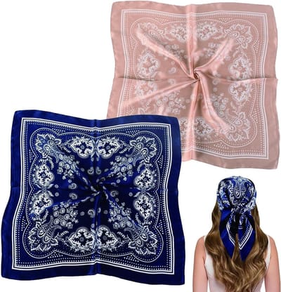Elegante Zijde Sjaals voor Vrouwen - 70 x 70 cm Bandana voor Haar, Nek en Modeaccessoires