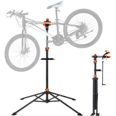 VEVOR Fietsreparatiestandaard, Fietsmontagestandaard, Robuuste montagestandaard 36,3 kg, In hoogte verstelbare fietsstandaard met vier poten (1079,5–1900 mm), Zwart