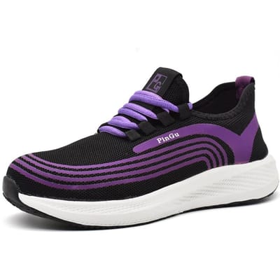 Ademende werksneakers Dames Veiligheidsschoenen Heren Lichtgewicht Anti-Smash Werkschoenen Laarzen Dames Beschermende schoenen met stalen neus Dames 38 black