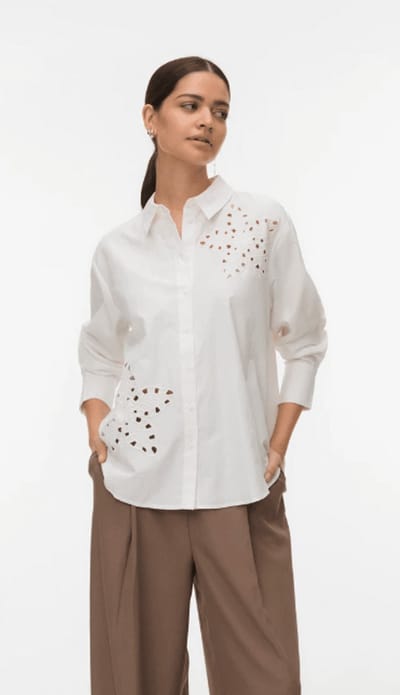 VERO MODA - VMJIRINA LS EMB. SHIRT WVN BTQ - Dames - Blouses