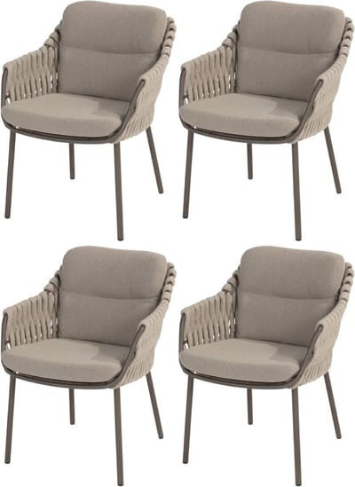 Barolo New York stoel bank dining loungeset 6 delig verstelbaar latte