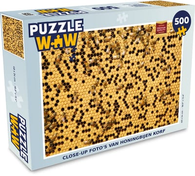 Puzzel close-up foto's van honingbijen korf - Legpuzzel - Puzzel 500 stukjes