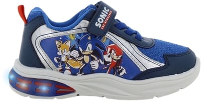 Sonic - Schoenen voor jongens met lichtjes - Knuckles, Miles en Sonic Sneakers voor kinderen met klittenband - Lichtgevende kindersneaker - Maat 26 - Blauw