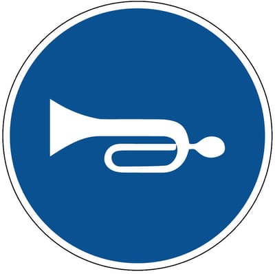 Waarschuwen verplicht sticker 200 mm