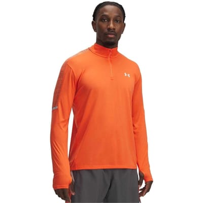Under Armour Heren Technisch Hardloopshirt met Lange Mouwen (Oranje)