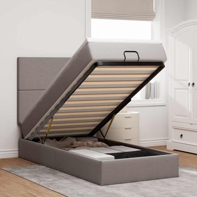 vidaXL - Ottoman - bed - met - matras - 80x200cm - stof - taupe