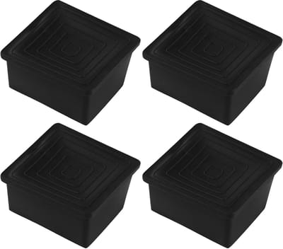 4 stuks zwarte PVC vierkante stoelpootdoppen 60x60 mm vloerbescherming voor tafel kast bed