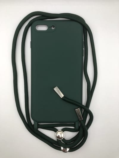 Hoogwaardige Siliconen Camera/Lens Bescherming Backcover met Koord - Geschikt voor iPhone 7/8 Plus - Groen