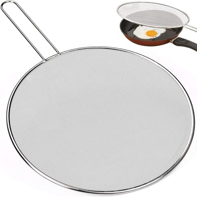 Multifunctionele Spatdeksel voor Pannen met Vouwhandvat, 32 cm, Hittebestendig en Veilig voor Voedsel, Geschikt voor Diverse Pannen en Casseroles
