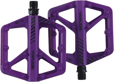 Fietspedalen - Platte pedalen - Fietsen verbeteren - Antislip noppen - 27 x 17 cm - Paars