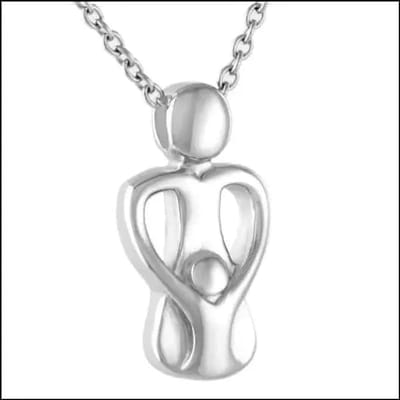 Aramat Jewels | Gedenkhangers | Stalen Ashanger Moeder – 14 Modellen Hart & Emaille Gedenksieraad | ouder en kind-2x1.7mm | |20mm | Staal | Volwassenen | Verkleurd niet