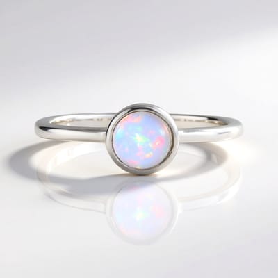 Cavill - Zilveren ring 925 Sterling met 0 275 ct Welo-opaal Ethiopisch - Ronde cabochon - Filigrain ontwerp - Unieke damesring