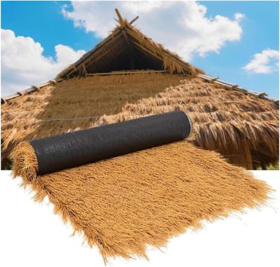 Kunst rieten dakrol - Synthetisch palmstro - Terras decoreren - Waterdicht PE materiaal - 15 x 4 m - Geel
