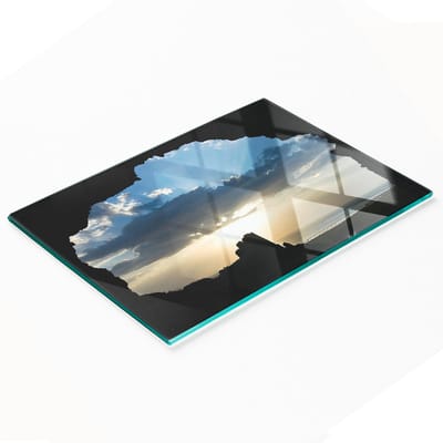 Keukenplank van gehard glas met decoratieve zonsondergangafbeelding, 80x52 cm