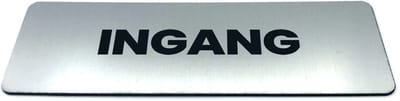 Deurbordje met Tekst ingang - Formaat 150 mm x 50 mm x 1,6 mm - Incl. plakstrip | Geborstelde RVS-look toplaag | Gratis Verzending | Decoporta
