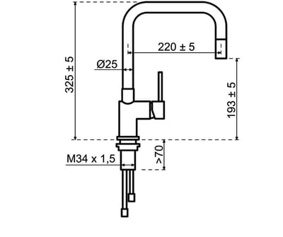Lanesto Quadrato Eenhendelkeukenmengkraan met uittrekbare perlator Copper / Koper