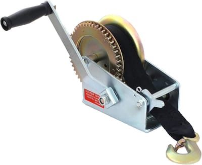 Handlier met kabel - Trekker hijs - Voertuigen slepen - Roestvrijstalen constructie - Tot 1587 kg - Zilver