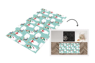 Keukenloper - Loper keuken - Sneeuwpop - Cartoon - Winter - Kerst - Patronen - 120x60 cm - Keukenloper vinyl
