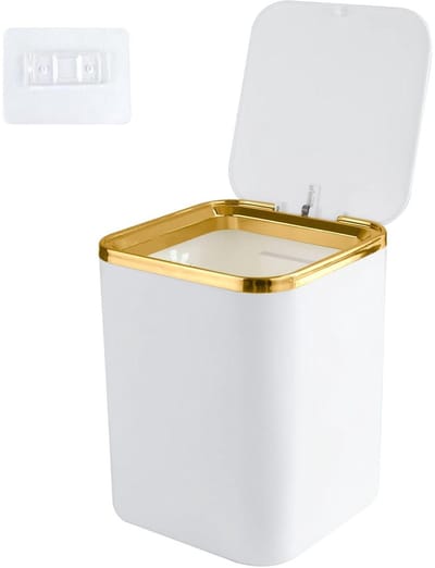 Kleine tafelafvalemmer met deksel 2,8 l - Compacte mini-afvalemmer voor interieur en kantoor