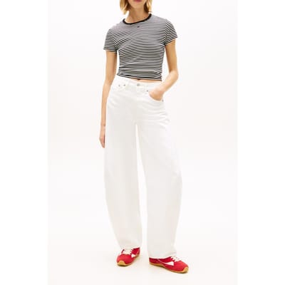 Tommy Hilfiger Ella Mid Barrel Denim White Größe: W28L30 | Ausgestellte Hosen Outlet | Damen | Blau