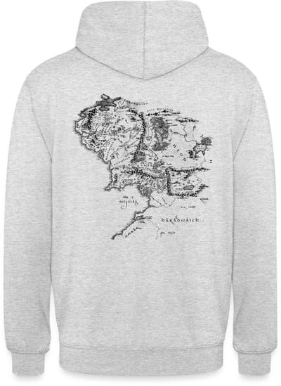 The Lord Of The Rings Rug Kaart Van Midden-Aarde Hoodie Unisex