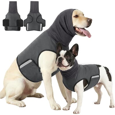 Gilet anti-anxiété pour chien, Veste Thunder respectueuse de la peau pour chiens, Chemise apaisante pour chien pour les orages, les feux d'artifice, les visites chez le vétérinaire et la séparation (GRAY,XS（old）) grise