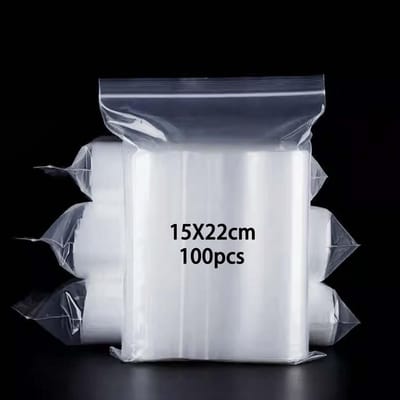 Dailygoods- Plastic Zakjes 100 Stuks - Hersluitbaar - Ritszakjes - 15 cm x 22 cm - Druksluiting - Klein