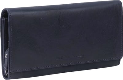 The Chesterfield Brand Leren Portemonnee Hampton Billfold Wide Navy Blauw
