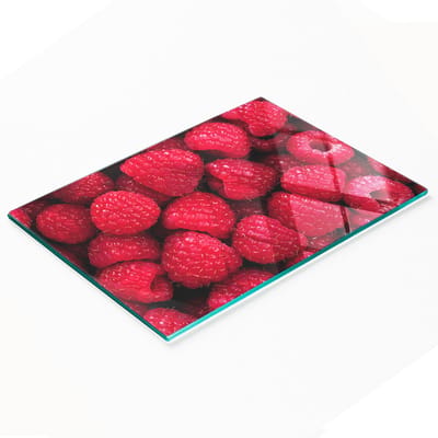 Multifunctionele decoratieve snijplank voor de keuken, gehard glas, frambooskleur, 80x52 cm