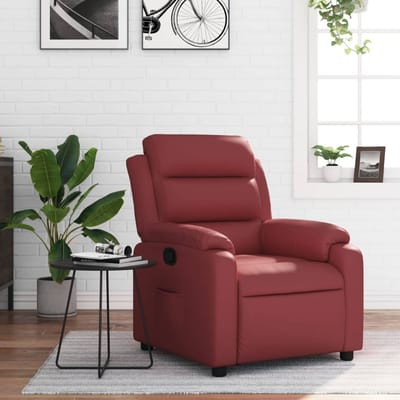 vidaXL - Fauteuil - verstelbaar - kunstleer - wijnrood