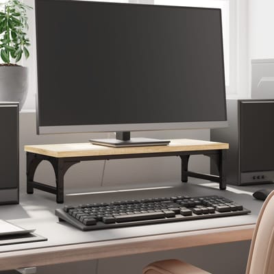 vidaXL - Monitorstandaard - 55x23x14 - cm - bewerkt - hout - sonoma - eikenkleurig
